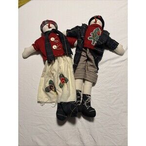 Country Farmhouse Handsewn Christmas Cloth Snowman Rustic  Holiday Decor Veg